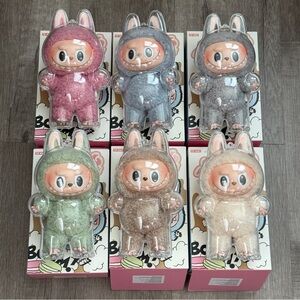 Complete Set 6 Labubu Exciting Macaron with Cases Pop Mart Vinyl Plush Popmart